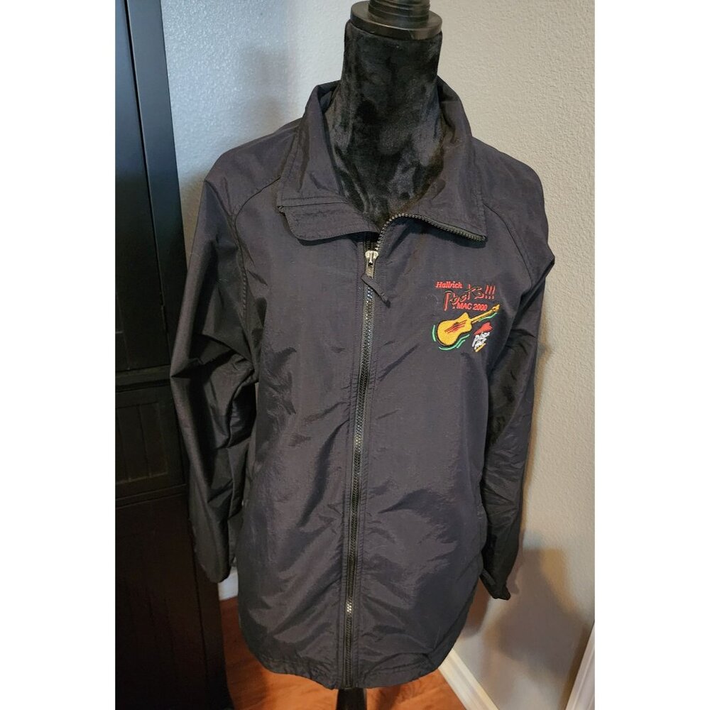 Vintage Land's End Pizza Hut MAC 2000 Jacket Embroidered Logo & Guitar Design